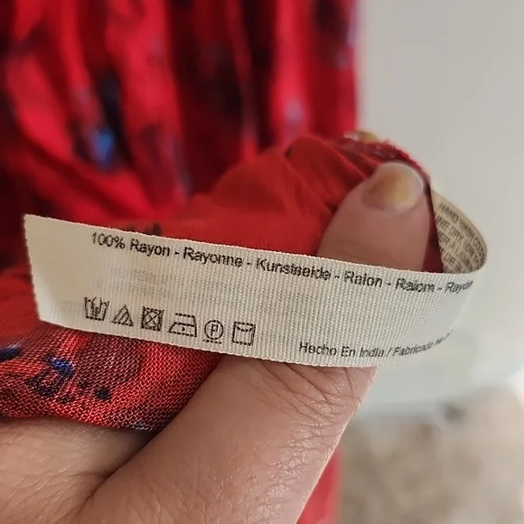 Free People Garden Party Maxi Dress Boho Vibrant Red Womens Medium - Picture 8 of 9